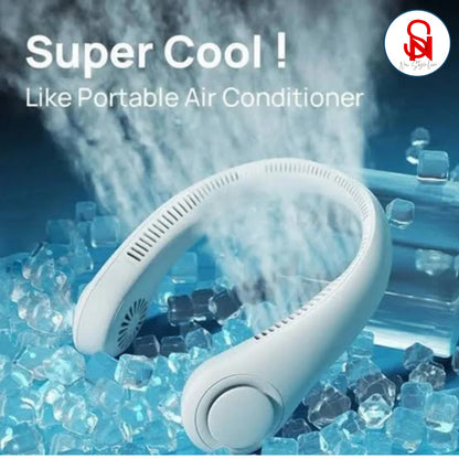 2025 New Portable Halter Neck Fan Usb Handheld Silent Multi-function Leafless Mini Electric Fan Cross-border