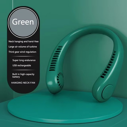 2025 New Portable Halter Neck Fan Usb Handheld Silent Multi-function Leafless Mini Electric Fan Cross-border