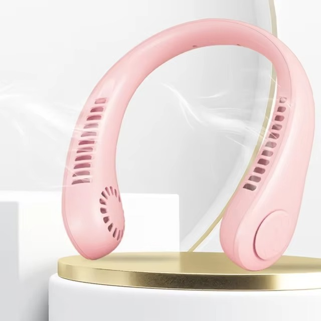 2025 New Portable Halter Neck Fan Usb Handheld Silent Multi-function Leafless Mini Electric Fan Cross-border