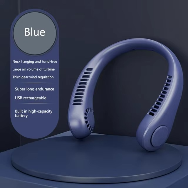 2025 New Portable Halter Neck Fan Usb Handheld Silent Multi-function Leafless Mini Electric Fan Cross-border