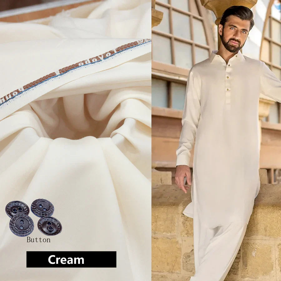Mens Unstitched Boski Plain Suit Off White